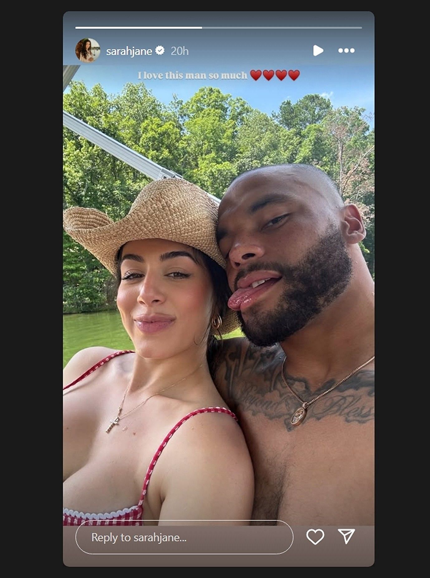 Dak Prescott's fiancée Sarah Jane shares romantic pic with Cowboys QB month after giving birth to 2nd daughter/@sarahjane